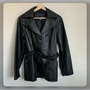 East 5th Genuine Leather Adult Medium Blackk Jacket with Belt